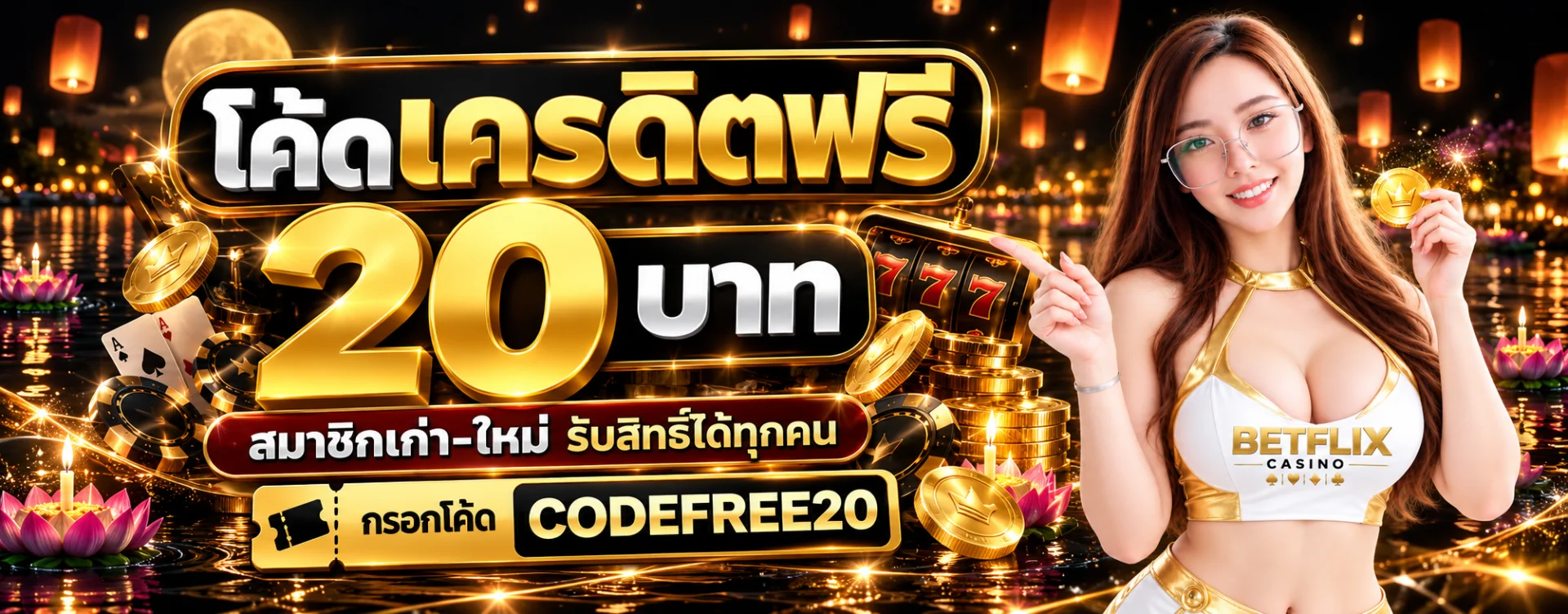 โปรโมชั่น โค้ดเครดิตฟรี 20 บาท